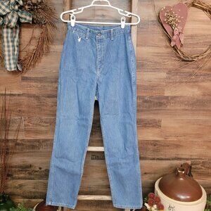 VTG Playmate Jeans Size 26 Straight High Rise Medium Wash Denim 80's